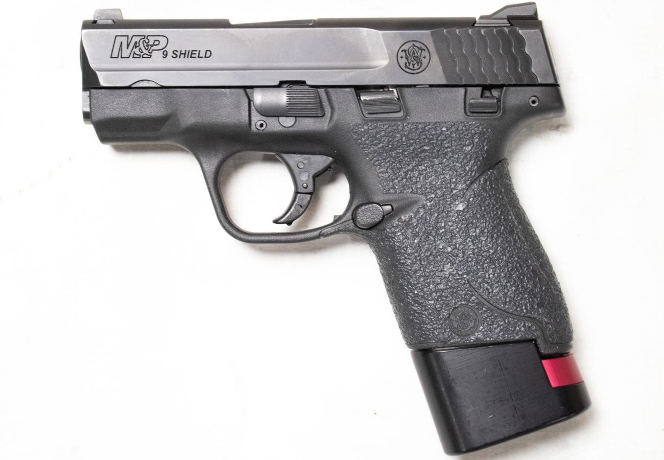 SMITH AND WESSON M&P9 Shield  9mm Police Trade-In Semi-Auto Pistol with Hyve Magazine Extension